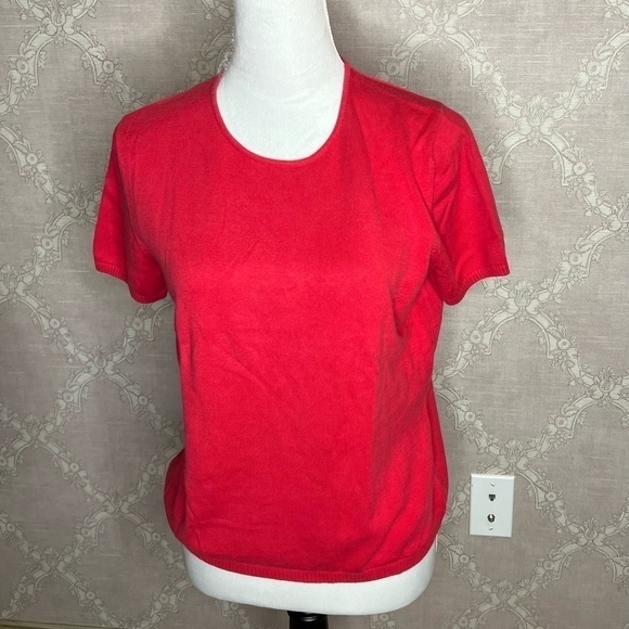 Lands' End Red Sleeve Round Neck Sweater - Picture 1 of 7